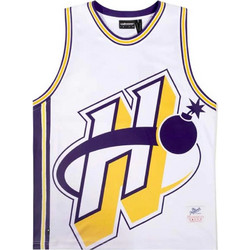 THE HUNDREDS Men Block Basketball Jersey - WHITE - T22S109019-03