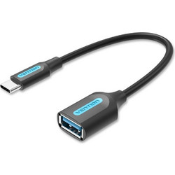 VENTION USB 3.1 (Gen 1) Type-C Male to A Female OTG Cable 0.15M Black PVC Type (CCVBB) (VENCCVBB)