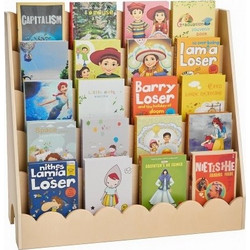 Ράφι Βιβλίων VEVOR Montessori, Παιδικό Ράφι Βιβλίων 5 Επιπέδων με Σκαλοπάτια, Βιβλιοθήκη Νηπίων με Πρόσοψη, Διπλοί Γάντζοι για Κρέμασμα Σακιδίων, Παιδικό Ράφι Βιβλίων για Παιδικό Δωμάτιο, Σαλόνι, Είσο
