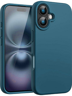Θήκη Σιλικόνης/Liquid Silicone Case για iPhone 16 Plus, πετρόλ