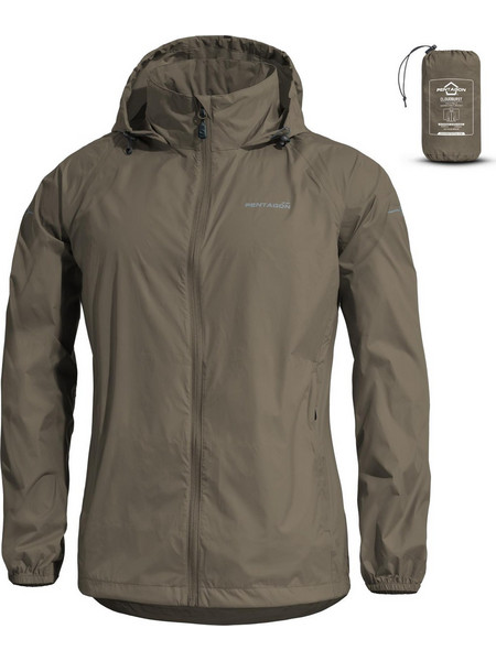 CLOUDBURST PACKABLE WOMAN RAIN JACKET RAL - RAL7013 (Γκρί-Καφέ) -06Ε