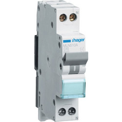 Αυτόματη Ασφάλεια C 6kA 1P+N 10A 1M MLN510A HAGER