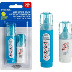 Σετ Διορθωτικά Στυλό 8ml &amp 5ml President - 2 τμχ