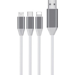 Καλώδιο Φόρτισης 3 σε 1 με Φως Led Type C 1.5m i-JMB