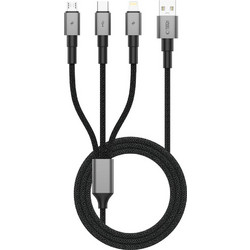 Tech-Protect UltraBoost DNA 3in1 USB-C / Micro-USB / Lightning cable 120 cm - gray