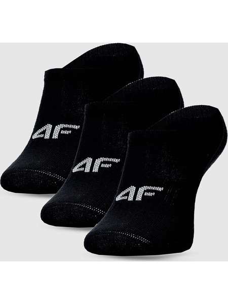 4F KIDS' CASUAL ANKLE SOCKS 3-PACK ΜΑΥΡΟ