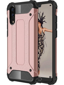 For Huawei P20 Full-body Rugged TPU + PC Combination Back Cover Case (Rose Gold) (OEM)