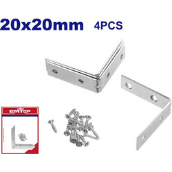 EMTOP ΣΕΤ 4 ΓΩΝΙΕΣ ΣΥΝΔΕΣΕΩΣ ΜΕΤΑΛΛΙΚΕΣ 20Χ20ΜΜ EMCY2K20