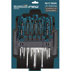 BORMANN Pro BHT1665 Σετ 20τεμ Κατσαβίδια (7xSL, 5xPH, 4xTorx & 4xPrecision)S2