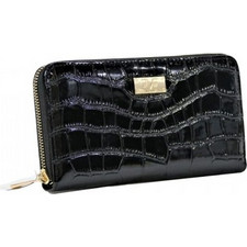 Versace 19V69 Μεγάλο Γυναικείο Πορτοφόλι με Φερμουάρ Μαύρο AW-239530