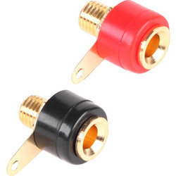 Cabletech DM-0204Z Σετ Θηλυκές Μπόρνες Επίχρυσες (Μαύρη και Κόκκινη)