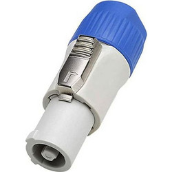 GLOBOSTAR(R) POWERCON 51191 Επαγγελματικό Θηλυκό Βύσμα Τροφοδοσίας PowerCON Power-In 3 Επαφών (2P+E) με Σύστημα Κλειδώματος AC 250V 20A Max IP20 - Γκρι & Μπλε - Μ6.9 x Π2.7 x Υ2.7cm