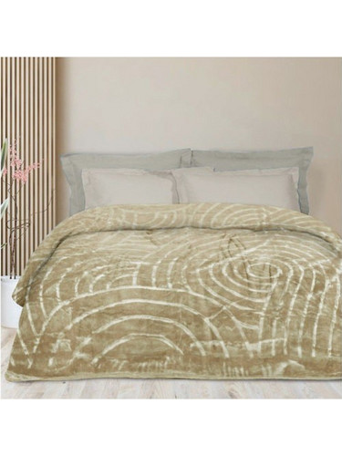 Κουβέρτα Βελουτέ 220x220cm Beige AM-004