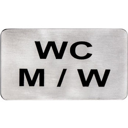 ΠΙΝΑΚΙΔΑ ΣΗΜΑΝΣΗΣ ΑΝΟΞΕΙΔΩΤΗ WC M/W 11x6cm 409717 - Max.Home(R) 1τμχ