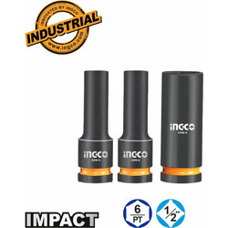 Καρυδάκια Ingco HKISSD12042L - Μακριά Impact-Αέρος 1/2'' 17-19-21mm - Σετ 3 τεμ. HKISSD12042L