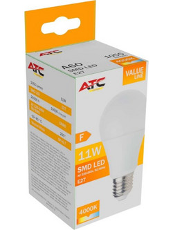 ATC SMD LED Λαμπτήρας A60 230V 11W/1055LM E27 4000K