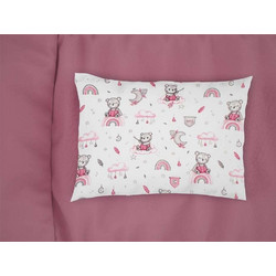 ΠΑΙΔΙΚΗ ΜΑΞΙΛΑΡΟΘΗΚΗ 50x70 (CLOUDY BEAR 582 WHITE-PINK) - DIMCOL CLOUDY BEAR 582 WHITE-PINK / 100% ΒΑΜΒΑΚΙ