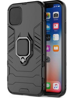 Powertech Ring Armor Back Cover Black (iPhone 14)