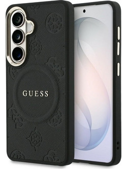 Guess Saffiano Peony Embossed Ring MagSafe Θήκη Samsung Galaxy S26 Black (GUHMS26SPSAMSECK)