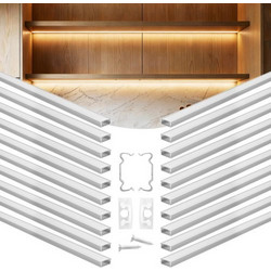 VEVOR 20-Πακέτο 6.6 ft/2M U Σχήμα LED Αλουμινένιο Κανάλι, με Γαλακτώδη Κάλυμμα, Τέλη και Κλιπ Στήριξης, Αλουμινένιο Προφίλ για Εγκαταστάσεις LED Strip Light, Εύκολη Εγκατάσταση, για Κάτω από Ντουλάπια