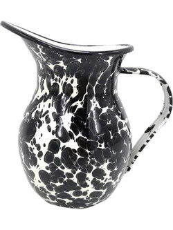 Artekko Enamel Ασπρόμαυρη Μεταλλική Κανάτα (20x12x19)cm