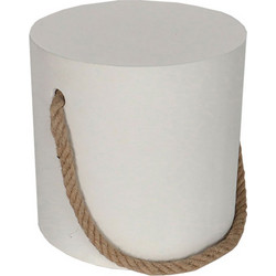 ΤΕΝΟ SIDE TABLE ΜΕ ΣΧΟΙΝΙ ΑΣΠΡΟ ΦΥΣΙΚΟ 40x40x40cm