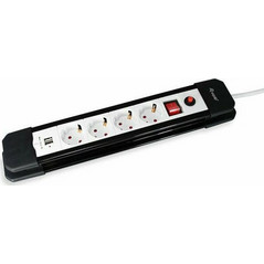 Equip Πολύπριζο Ασφαλείας 4 Θέσεων με 2 USB-A, Διακόπτη και Καλώδιο 1.5m 245553