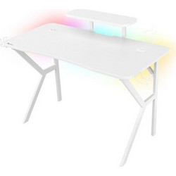 Γραφείο Gaming Ξύλινο Λευκό με Μεταλλικά Πόδια, LED & USB θύρες 120x60x75εκ. NDS-1802