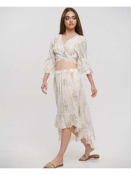 Φούστα BLE Maxi Με Χρυσό Paisley Print