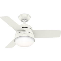 Hunter Finley 50644 Ανεμιστήρας Οροφής 91cm με Φως & Τηλεχειριστήριο Λευκός Καφέ