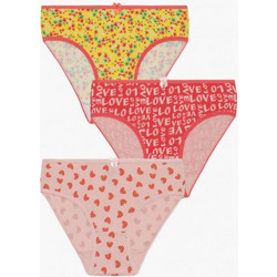 Minerva Love/Floral 3Pack Σλίπ Κοριτσιών Βαμβακερά - 42546-MINERVA
