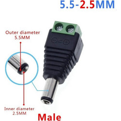 DC Power Adapter 5.5mm x 2.5mm Barrel Male