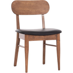 KΑΡΕΚΛΑ ΤΡΑΠΕΖΑΡΙΑΣ SEKOR ΚΑΡΥΔΙ RUBBERWOOD ΜΑΥΡΟ PU 51x48x79Υ-Τιμή Σετ 2 τεμ