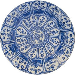 Σουπλά Στρογγυλό Λάκα Indigo Garden Caspari 1 Τεμάχιο (38 cm)