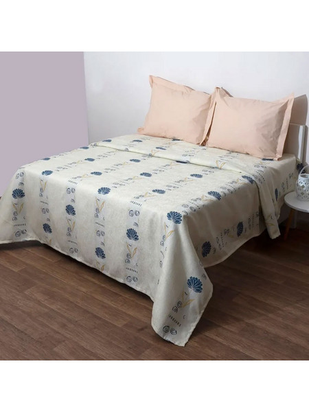 Κουβέρτα 2701 Ecru Viopros Ημίδιπλο 170x260cm Βαμβάκι-Πολυέστερ