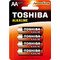 Toshiba Red Alkaline AA 4τμχ Toshiba Red Alkaline AA 4τμχ