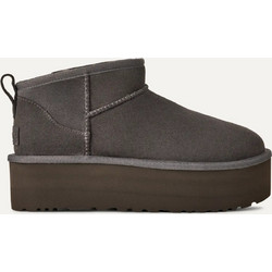 UGG Classic Ultra Mini Γυναικεία Μποτάκια Πλατφόρμα Suede Σοκολατί με Γούνα 1135092-BRO