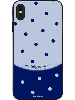 Sonique Delulu Polka Era Series Back Cover Blue Mentally (iPhone XS Max)