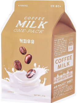 A'pieu One-Pack Milk Coffee Sheet Μάσκα Προσώπου για Ενυδάτωση με Υαλουρονικό & Κολλαγόνο 21gr