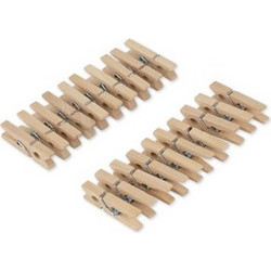 Beauty Home 20 Μίνι Κλιπς - Φυσικό Ξύλο 3 cm