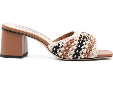 Γυναικεία Παντόφλα Crochet Λευκή/Ταμπά Karl Lagerfeld KL32401-K12