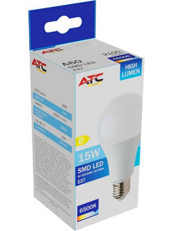 ATC SMD LED High Lumen Λαμπτήρας A60 230V 15W/2100LM E27 6500K