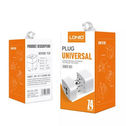 Ldnio Z4 Αντάπτορας Πρίζας από Universal σε Universal EU/US/UK/AU Χρώμα Λευκό Μαύρo