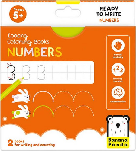 Banana Panda LOOONG COLORING BOOKS READY TO WRITE NUMBERS 5+