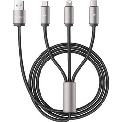 Καλώδιο Φόρτισης Tech-protect Ultraboost 3in1 Lightning & Type-c & Micro-usb Cable 3.5a 1 Μέτρο - Γκρι