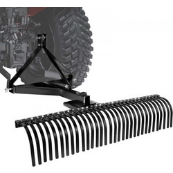 VEVOR Tow Behind Dethatcher, 1525mm Tow Dethatcher, 1525mm Tow Dethatcher with 32 Steel Tines, 3-Point Lawn Dethatcher Rake with Attachments for Tractor, Landscape Rake for Garden, Farm, Grass