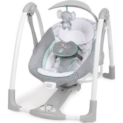 Ingenuity PowerAdapt Convert Me Ηλεκτρικό Relax Μωρού Κούνια με Μουσική & Δόνηση έως 9kg Λευκό Γκρι