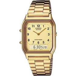 Casio Γυναικείο Ρολόι με Χρυσό Μεταλλικό Μπρασελέ AQ-230GA-9BMQ