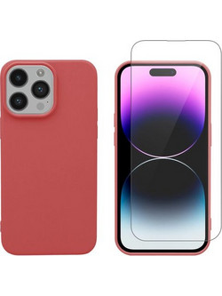 Redshield iPhone 14 Pro Max TPU & Tempered Glass Red Θήκη Κινητού & Προστατευτικό Οθόνης