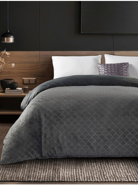 Παπλωματοθήκη NEVOLA ANTHRACITE MADI υπέρδιπλη: 220 x 240 εκ